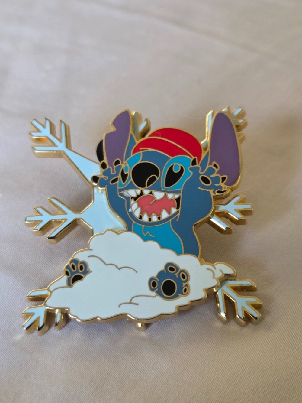 Disney Stitch Christmas Snow Flake Enamel Pin